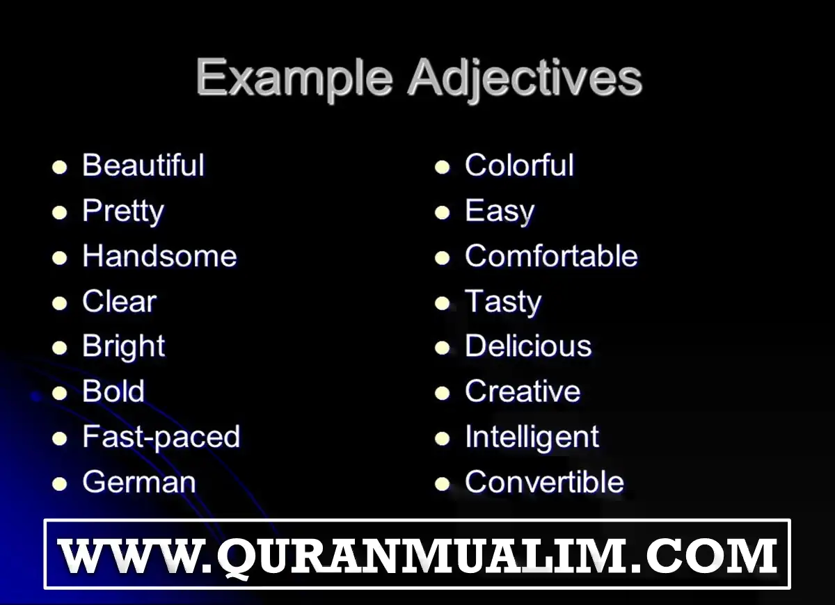 Adjectives examples