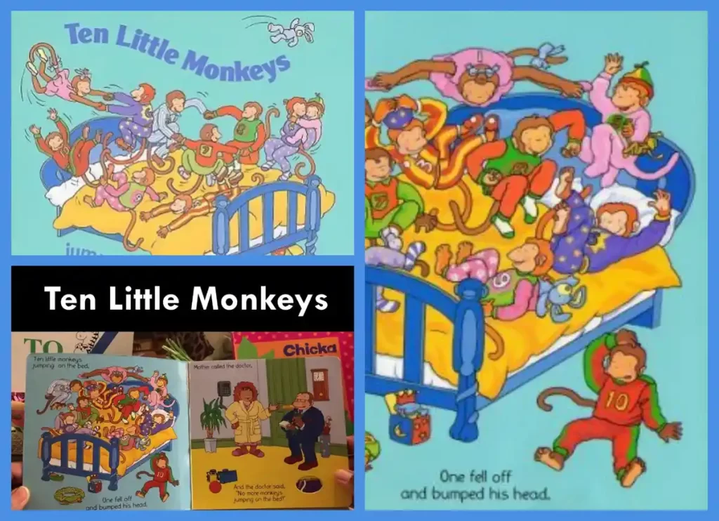 ten little monkeys jumping on the bed, ten little monkeys, ten little monkeys jumping on the bed lyrics, ten little monkeys origin, ten little monkeys in the bed,five little monkeys,5 little monkeys, five little monkeys jumping on the bed