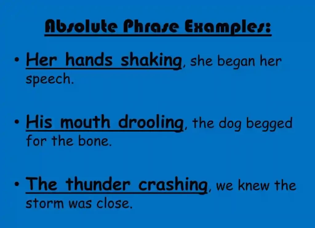 examples of absolute phrases, absolute phrase example, absolute phrases example, example of absolute phrase,examples of absolute phrase