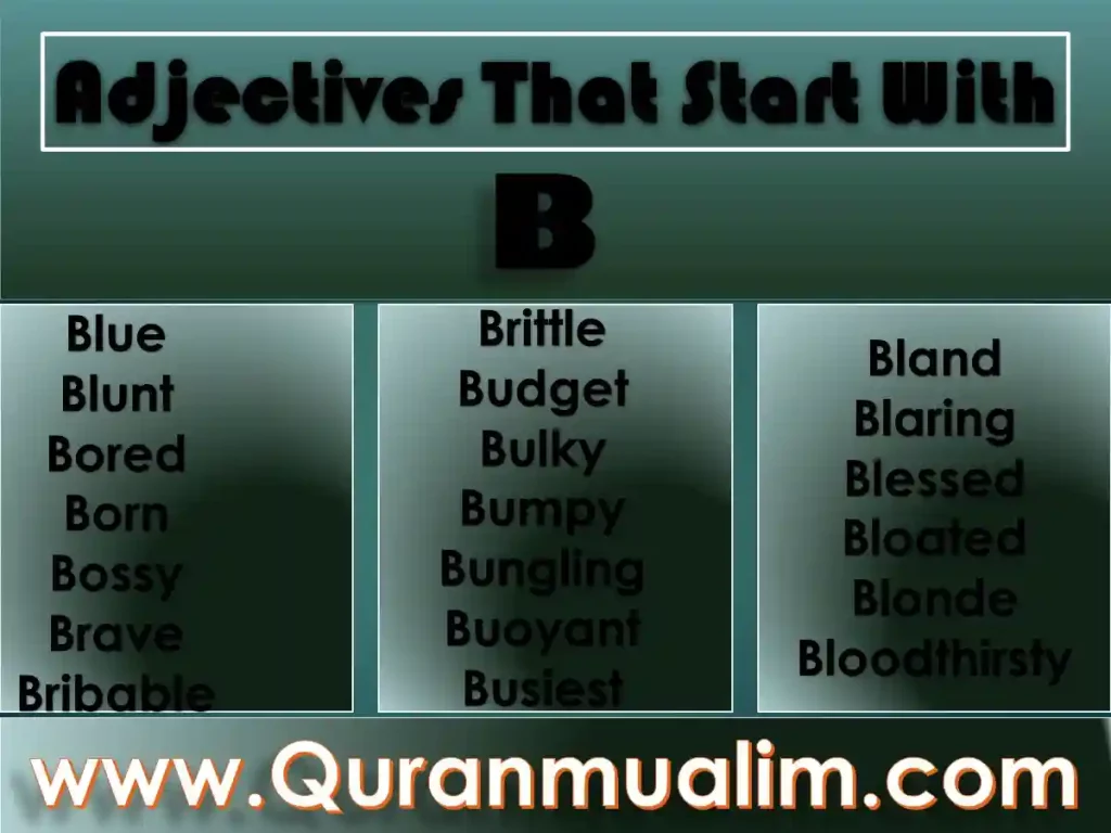 b words to describe someone, descriptive words that start with b, b adjectives, b adjectives to describe a person, words that start with b to describe someone, descriptive b words