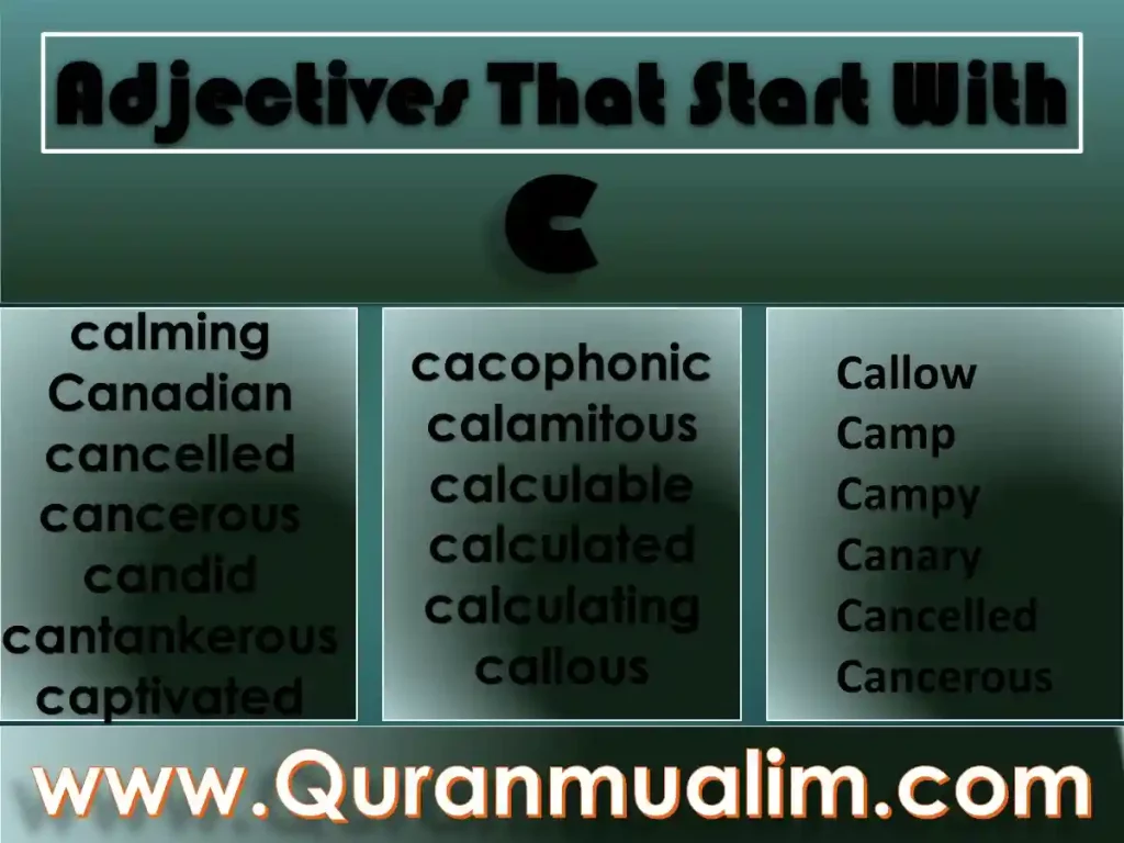 descriptive words, c adjectives, adjectives with c, adjectives starting with c, c words to describe someone, words that start with c to describe someone, c words to describe a woman, descriptive c words