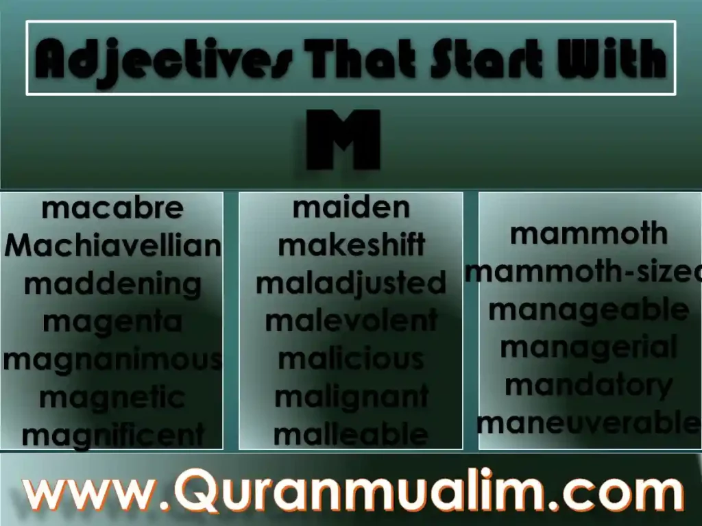 adjectives starting with m, adjectives that start with m, m words, positive words that start with m,m adjectives, m adjectives to describe a person, compliments that start with m