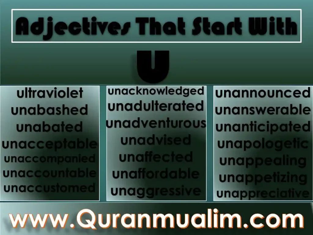 adjectives that start with the letter u , spanish adjectives that start with u ,good adjectives that start with u, what is an adjective that starts with u ,adjective words that start with u ,adjectives in spanish that start with u  