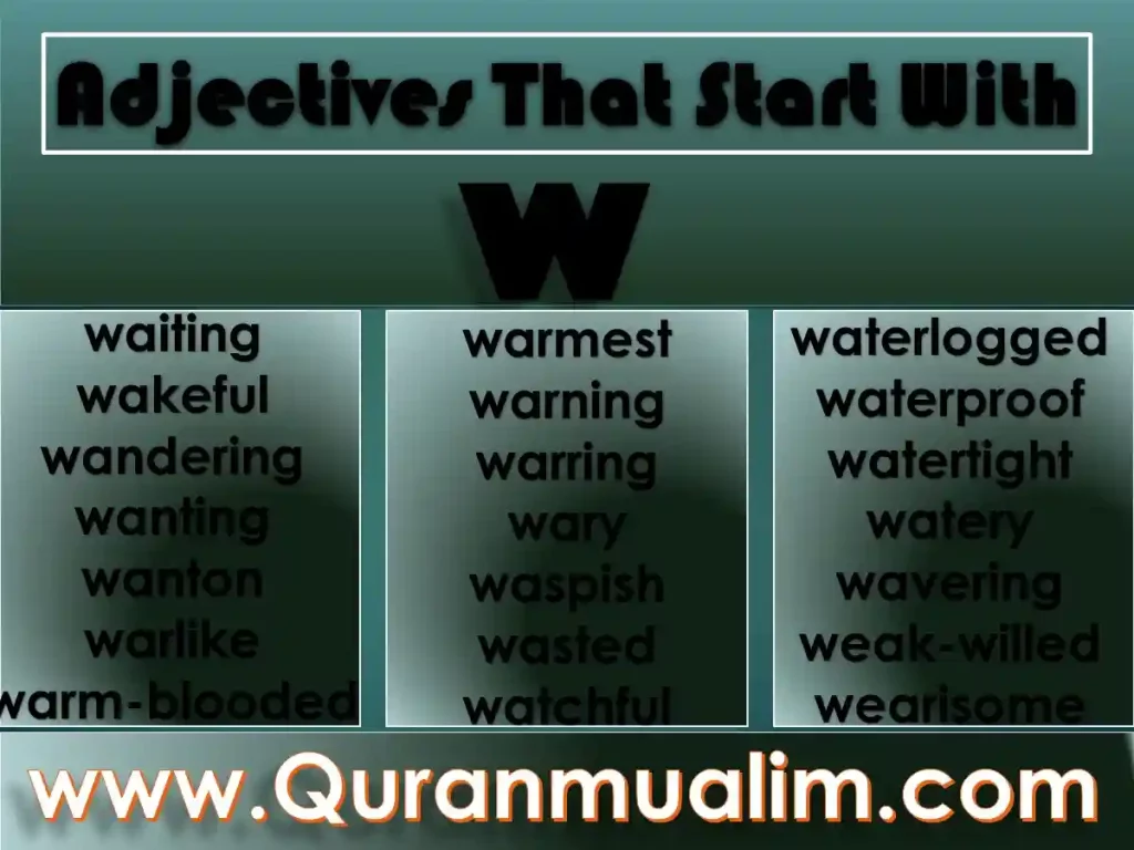 adjectives that start with w, countries that start with w, positive adjectives that start with w, adjectives beginning with w, words that start with w to describe someone ,compliments that start with w