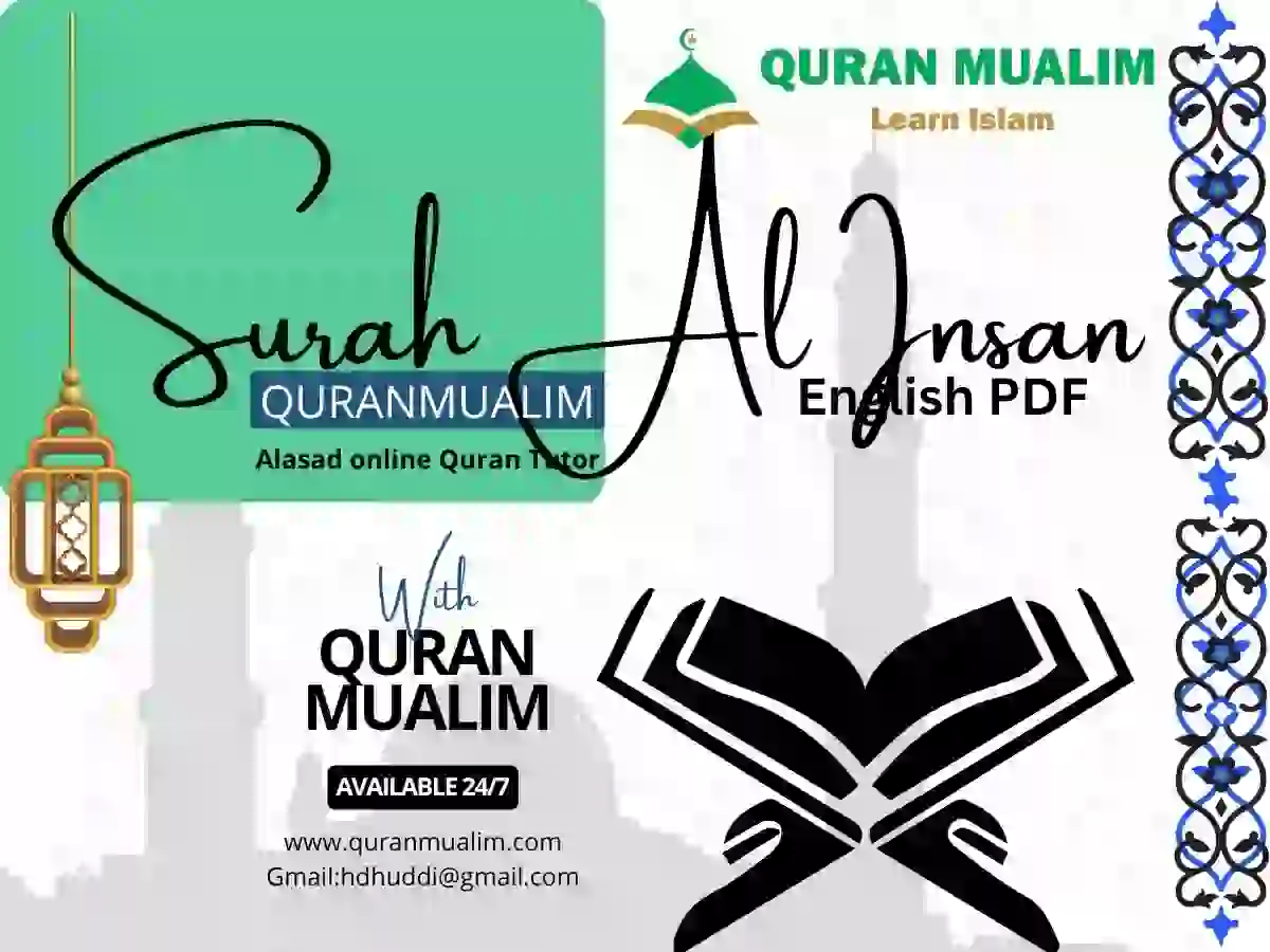 Surah Al Insan Transliteration PDF Download, Quran Juz, Quran Surahs, Surah PDF, Surahs in English