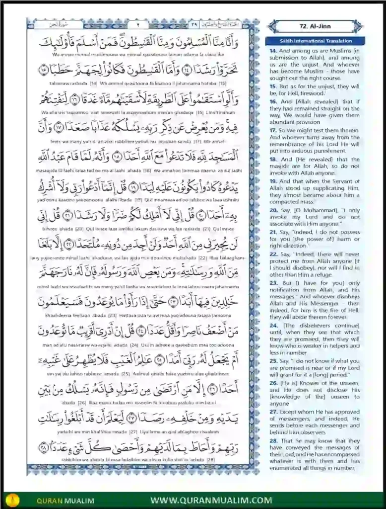 Surah Jinn in English PDF Download, Surah Jinn, Quran Juz, Quran Surahs, Surah PDF, Surahs in English