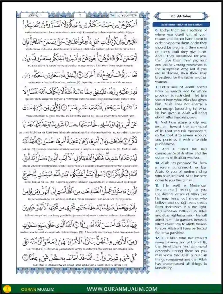 Surah Talaq in English PDF Free Download, Quran Juz, Quran Surahs, Surah PDF, Surahs in English
