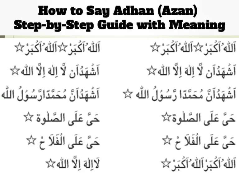 How to Say Adhan (Adhan Words) — Step-by-Step Guide With Meaning, Dua, Supplications, Dua in Arabic, Beautiful Dua, Quranic Duain, Azkar