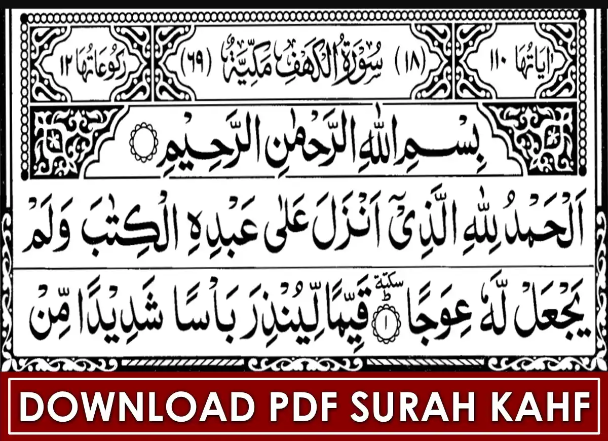Download PDF Surah Kahf For Mobile & PC, Quran, Quran Juz, Quran Surahs, Surah PDF, Surah Kahf