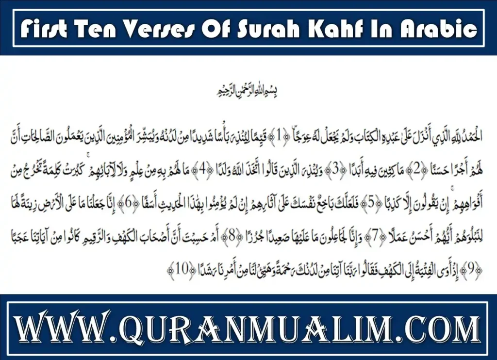 First Ten Ayat of Surah Kahf: Transliteration & Translation, Quran, Quran Juz, Quran Surahs, Surah Kahf, Surah PDF