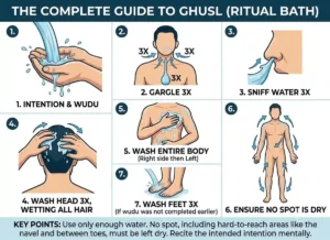 How To Do Ghusl: A Simple Step-by-Step Guide, Islam, Islamic Creed, Islamic Law, Quran, Sunnah, Ghusl