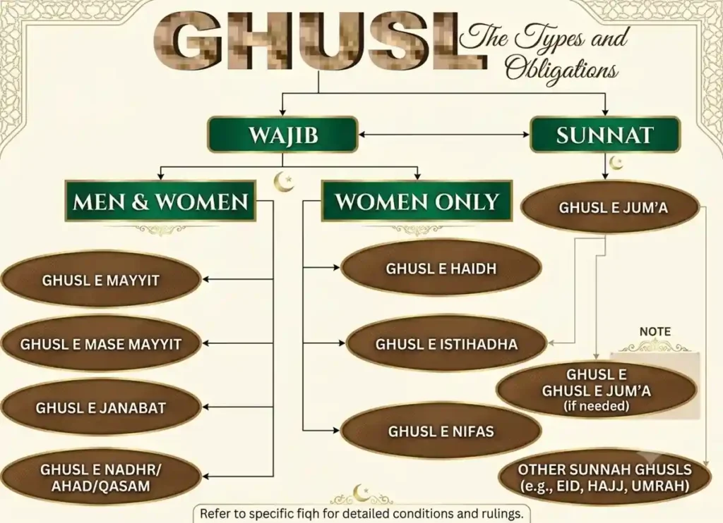 How To perform Ghusl Correctly? Learn Islam, Islam, Islamic Creed, Islamic Law, Quran, Sunnah, Ghusl 