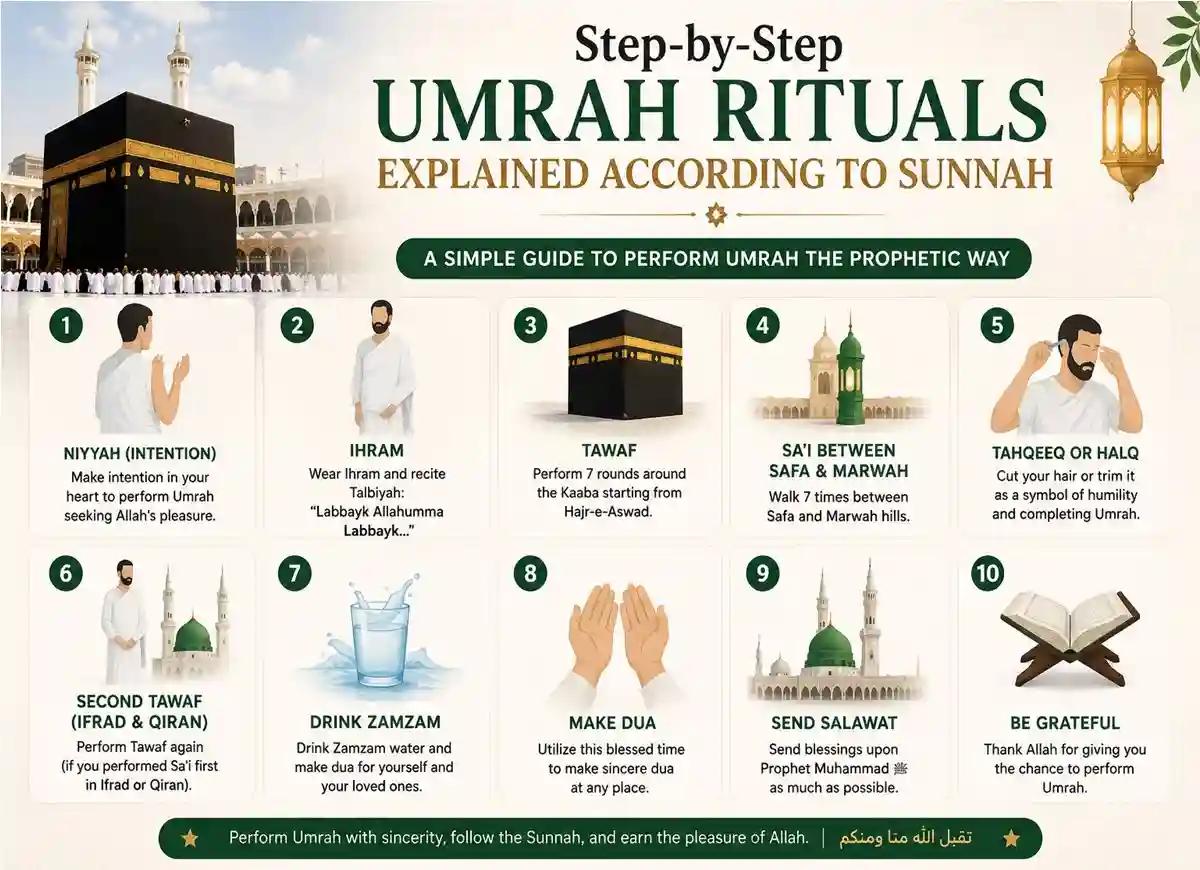 Step-by-Step Umrah Rituals According to Sunnah, The Great Mosque, Hajj , Umrah Guide, Holy Pilgrimage, Holy Land, Dhul Hijjah, Mecca