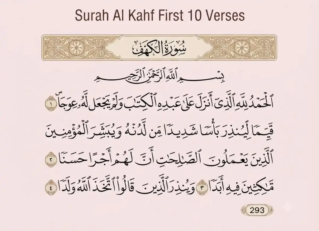 Surah Al Kahf First 10 Verses , Quran, Quran Juz, Quran Surahs, Surah Kahf, Surah PDF 