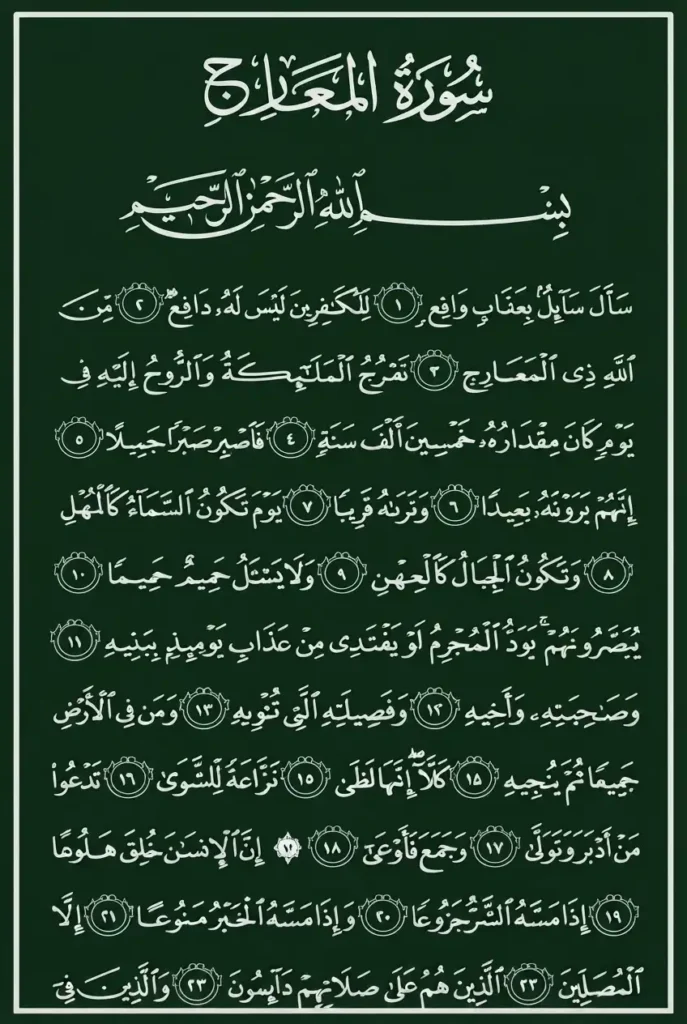 Surah Al-Ma'arij Transliteration and Benefits, Holy Quran PDF, Quran, Quran Download, Quran Juz, Quran Surahs