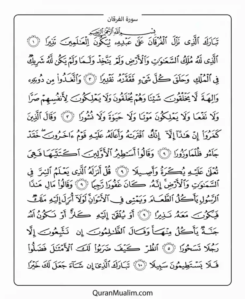 Surah Al-Furqan Transliteration and Translation,  Holy Quran PDF, Quran, Quran Download, Quran Juz, Quran Surahs
