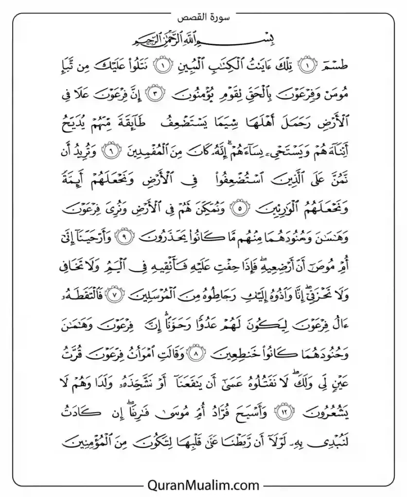 Surah Al-Qasas Transliteration and Translation, Holy Quran PDF, Quran, Quran Download, Quran Juz, Quran Surahs